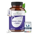 Produktbild: Biotin Hochdosiert + Zink + Selen Kapseln - Haut Haare Nägel Kapseln - 120 Kapseln 4 Monate Vorrat - Haar Vitamine - Vegan Ohne Zusätze in Deutschland hergestellt - Rhein Nutrition