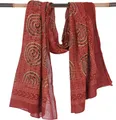 Produktbild: GURU SHOP Leichter Pareo, Sarong, Handbedrucktes Baumwolltuch - rot Kombination 23, Herren/Damen, Baumwolle, 180x110 cm
