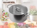Produktbild: MAUVIEL 1830 M’Cook Edelstahl Koch-Topf mit Deckel/ 5,7 L /24 CM