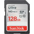 Produktbild: SanDisk Ultra SDXC UHS-I Speicherkarte 128 GB (Für Kompaktkameras der Einstiegs- und Mittelklasse, Full HD-Videos, U1, C10,V10, bis 140 MB/s Lesegeschwindigkeit, 10 Jahre Garantie)