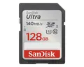 Produktbild: Sandisk Ultra Speicherkarte (128 GB, 140 MB/s Lesegeschwindigkeit, Geschwindigkeitsklasse UHS-I)