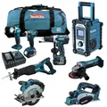 Produktbild: 12tlg. MAKITA 18V Profi Akku Werkzeug Set + DKP180RMJ Akku Hobel
