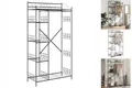 Produktbild: Garderobe Offener Kleiderschrank Schwarz 100x43x188 Cm Stahl
