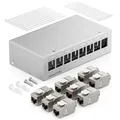 Produktbild: 8 Port Patchpanel Gehäuse + 8x RJ45 Keystone Jack Modul Panel Verteiler Aufputz