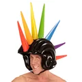 Produktbild: Punker Boxhelm mit Spikes aufblasbar 90 cm für Karneval und Mottopartys