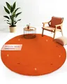 Produktbild: carpetfine Wollteppich Gabbeh Uni Rund Orange Ø 200 | Moderner Teppich für Wohn- und Schlafzimmer