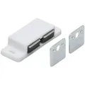 Produktbild: Magnetschnäpper mit 2 Gegenplatten Kunststoff Weiß 2 Stück FLS