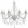 Produktbild: vidaXL Kronleuchter mit Perlen Silbern 8 x E14-Fassungen