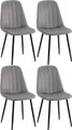 Produktbild: CLP 4er Set Esszimmerstuhl Baxter Samt-Bezug,dunkelgrau