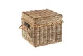 Produktbild: Kobolo Truhe Sitztruhe aus geflochtenem Rattan in kubu grey 50x50x45 cm