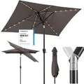 Produktbild: Sekey Sonnenschirm 300 x 200 cm Rechteckig Gartenschirm mit LED Solar Beleuchtung