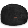 Produktbild: Green Bean runder Sitzpouf Felloptik in 3 Farben - Sitzhocker mit Füllung - Maße 45 x 25 cm - perfekte Ergänzung zum Sitzsack - Sitzwürfel Sitzkissen Hocker Sitzhocker Schwarz
