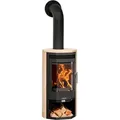 Produktbild: JUSTUS Kaminofen Usedom 5D Sandstein, 5 kW, Dauerbrand, Aufstellort in deinem Zuhause, prismatische Scheibe, Holzfach schwarz