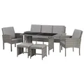 Produktbild: SVITA DENVER Sitzgruppe Polyratten-Lounge Garten-Lounge Sitzgruppe Rattan Grau