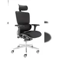 Produktbild: CLOUVOU MasterSeat, ergonomischer Bürostuhl, höhenverstellbare Rückenlehne mit thermoregulativem Bezug, 4D-Armlehnen, 3D-Kopfstütze, Schwarz