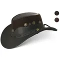 Produktbild: BLACK FOREST FOX Cowboyhut Country Luxus Western Cowboy Hut Reiten Leder Sonnenhut in 2 Farben Deep Brown Größe XXL braun XXL