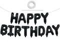 Produktbild: Schwarz Happy Birthday Folienballons 16 Zoll Happy Birthday Geburtstag Luftballons Buchstaben Folien Banner Helium Ballon für Hochzeit, Jubiläum Party Dekoration