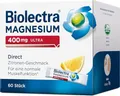 Produktbild: Biolectra Magnesium 400 mg Direct Sticks Zitrone, 60 Stück: Für eine normale Muskelfunktion bei erhöhtem Bedarf, Magnesium Direkt-Sticks, hochdosiert