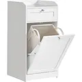 Produktbild: Songmics Badezimmerschrank Siren mit Wäschesammler und Schublade Weiß