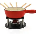 Produktbild: Bbq-toro - 9-teiliges Gusseisen Fondue Set Für 6 Personen 2 L Emailliert, Rot