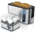 Produktbild: Arendo 1x Toaster, 4 Scheiben, Edelstahl + 1x Eierkocher, 1-8 Eier, Edelstahl
