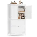 Produktbild: VASAGLE Badkommode Badezimmerschrank, mit 2 Türen und 2 Schubladen, verstellbare Ablage weiß