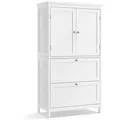 Produktbild: VASAGLE Badschrank weiß MDF-Platte 60,0 x 30,0 x 110,0 cm weiß, 60x110x30 cm