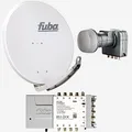 Produktbild: fuba DAA Alu Sat-Schüssel 85cm hellgrau + Quattro LNB + Fuba FMT508 Multischalter 8 Teilnehmer (DVB-S2, HDTV, UHD 4K/8K)