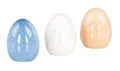 Produktbild: levandeo 3er Set Deko-Eier Porzellan Blau Creme Beige Osterdeko Ostereier Glänzend Tischdeko Osterbrunch Ostern Deko