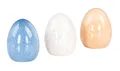 Produktbild: 3er Set Deko-Eier Porzellan Blau Creme Beige Osterdeko Ostern Tischdeko Eier