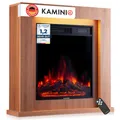 Produktbild: KAMINIO Elektrokamin MATTI - Elektrischer Standkamin mit Heizung, 3D-Flammeneffekt, LED-Ambientelicht, Fernbedienung - 32 Zoll, Eiche