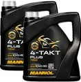 Produktbild: 2x4 Liter Mannol 4 Takt Plus 10W-40 Motorradöl 4T Jaso MA2 Motoröl Roller 10W40