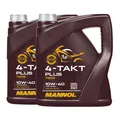 Produktbild: 8 (2x4) Liter MANNOL 10W-40 4-Takt Plus Motorradöl JASO MA2