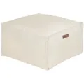 Produktbild: Pouf Hellbeige Leinenoptik 50 X 50 Cm Mit Eps-perlen Abnehmbarem Bezug Quadratisch Modern Skandi Bodenkissen Sitzpouf Sitzmöbel Indoor