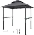 Produktbild: VEVOR Grillpavillon, 2430x1500x500 mm, Grillüberdachung für Außengrill, 2-stufige BBQ-Gazebo-Überdachung, Doppeldach Gartenpavillon mit verstärkten Stützbeinen, für Terrasse, Hinterhof & Garten