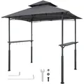 Produktbild: VEVOR Grillpavillon, 2430x1500x500 mm, Grillüberdachung für Außengrill, 2-stufige BBQ-Gazebo-Überdachung, Doppeldach Gartenpavillon mit verstärkten Stützbeinen, für Terrasse, Hinterhof & Garten