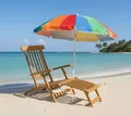 Produktbild: Lesli Living Deckchair Derry Teak Relaxliege Liegestuhl Sonnenliege Klappliege