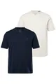 Produktbild: JP 1880 Herren große Größen Übergrößen Menswear L-8XL T-Shirts, Basic, 2er-Pack, V-Ausschnitt, Halbarm Natur Melange 7XL 711318201-7XL
