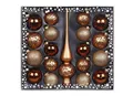 Produktbild: MAGIC Kugelsortiment Glas Dekor 19 TLG. mit Spitze Christbaumkugeln Christbaumschmuck Tannenbaum Deko Weihnachten Weihnachtskugeln Farbe: Winter Toffee braun