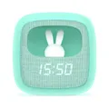 Produktbild: Wecker mit Nachtlicht Billy Clock - Kinderwecker Hase - Vorderseite Stoff - Soft-Touch Silikon-Rahmen - Digitaler Lichtwecker mit Datum, Uhrzeit & 3 Weckfunktionen - Variable Helligkeit - Blau - MOB