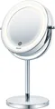 Produktbild: BEURER Kosmetikspiegel BS 55 beleuchteter Kosmetikspiegel mit 7-facher Vergrößerung, Beauty-Spiegel mit LED-Licht und Dimmfunktion, 2 Spiegelflächen