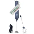Produktbild: Chefkoch trifft Fackelmann Elektrischer Milchaufschäumer – inkl. 2 Schneebesen, USB-C wiederaufladbar, 3 Geschwindigkeiten, Dunkelgrau