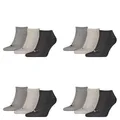 Produktbild: PUMA 12 Paar Sneaker Invisible Socken Gr. 35-49 Unisex für Damen Herren Füßlinge, Farbe:800 - anthraci/l mel grey/m me, Socken & Strümpfe:39-42