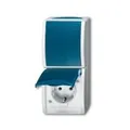 Produktbild: BJ - Ocean - Schuko Steckdose Kombination Wippschalter - AP *grau/blaugrün* (2601/6/20EW-53)