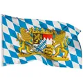 Produktbild: PHENO FLAGS Flagge Bayern Flagge cm Freistaat Fahne mit Wappen & Löwen (Hissflagge für Fahnenmast), Inkl. 2 Messing Ösen 90 x 150 cm