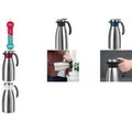 Produktbild: emsa Isolierkanne SOFT GRIP, 1,0 Liter, Edelstahl / blau Einhandbedienung durch Quick-Tip-Verschluss, 100% dicht,