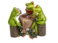 Produktbild: formano Lustige Frösche Skatspieler 16cm Figur Dekoration Handbemalt Kunststein Kartenspiel Frosch Froschgruppe