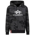 Produktbild: Alpha Industries Herren Basic Zip Hoody Camo Felpa Con Cappuccio da Uomo Hooded Sweatshirt, Black Camo,
