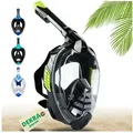 Produktbild: Khroom Schnorchel Schnorchelmaske Erwachsene / Kinder, CO2 sicher, Vollgesichtsmaske (DEKRA geprüft), Seaview X schwarz ab 1,60m (L/XL)