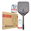 Produktbild: Pizza Lover® hochwertiger Pizzaschieber perforiert 30 x 30 cm Pizzaschaufel aus harteloxiertem Aluminium (Antihaft) Pizzaheber für hausgemachte Pizza & Brot ideal für Pizzastein, Backofen & Grill